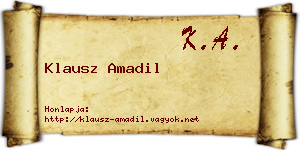 Klausz Amadil névjegykártya